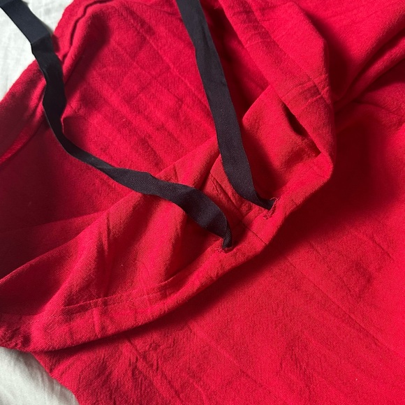 Red Tie-Front Crop Top and Pants Set - Picture 4 of 7